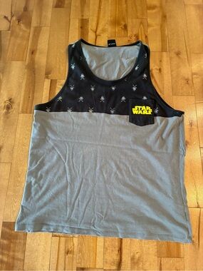 Star Wars Black & Light Gray Chest-Pocket Tank Top